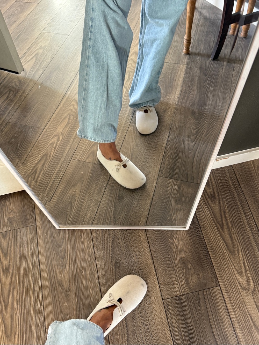 Cream Ivory Minimalist Ballet Flats Mary Jane Shoes EU 42 - Picture 2 of 12